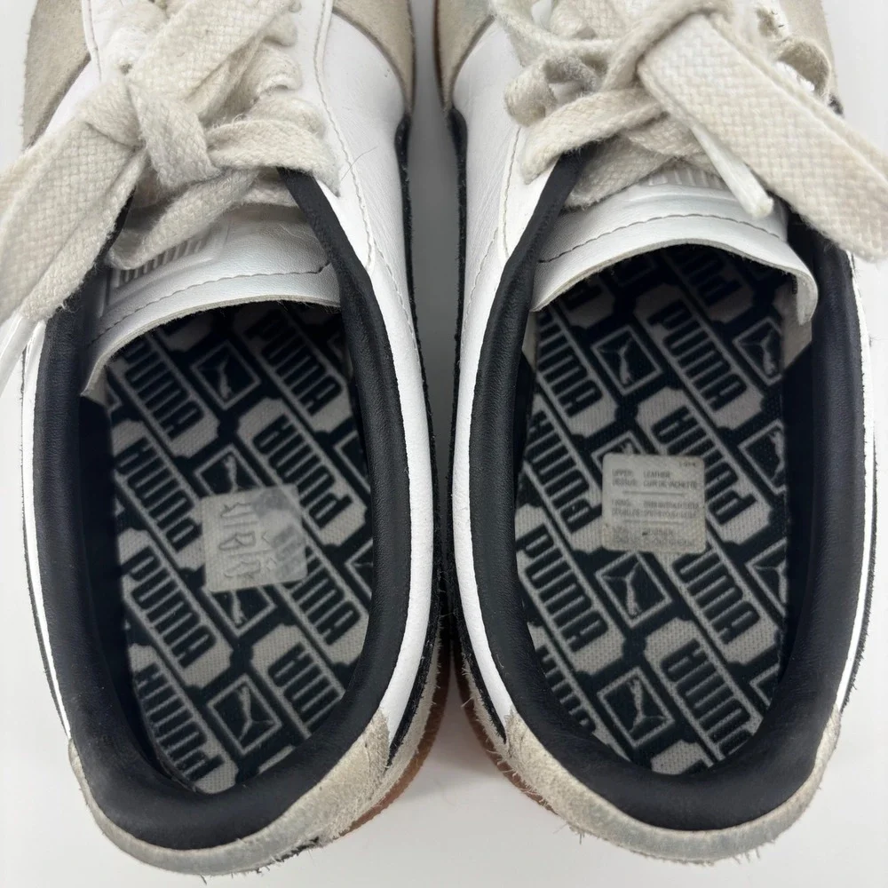 Puma Palermo Sneakers Womens 7.5 White Black Gum Good‎ Leather Suede 396464-01